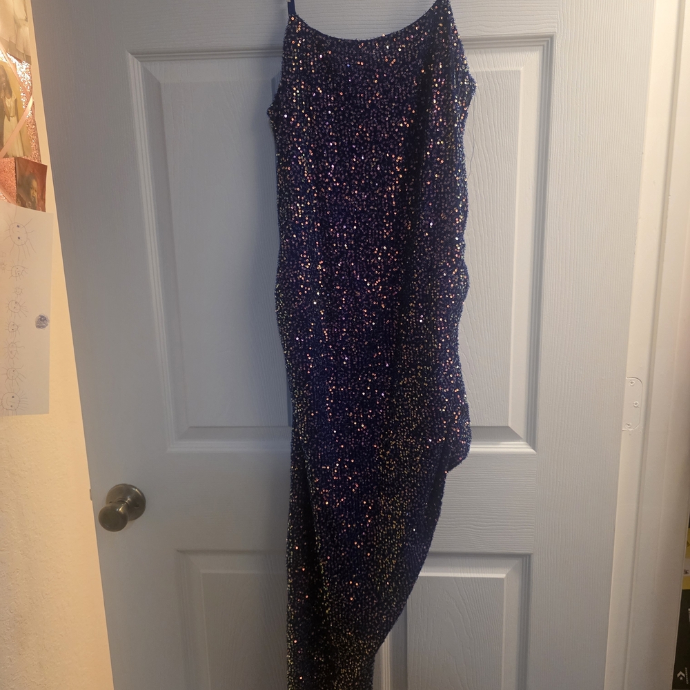 Elegant Blue Sequin Dress